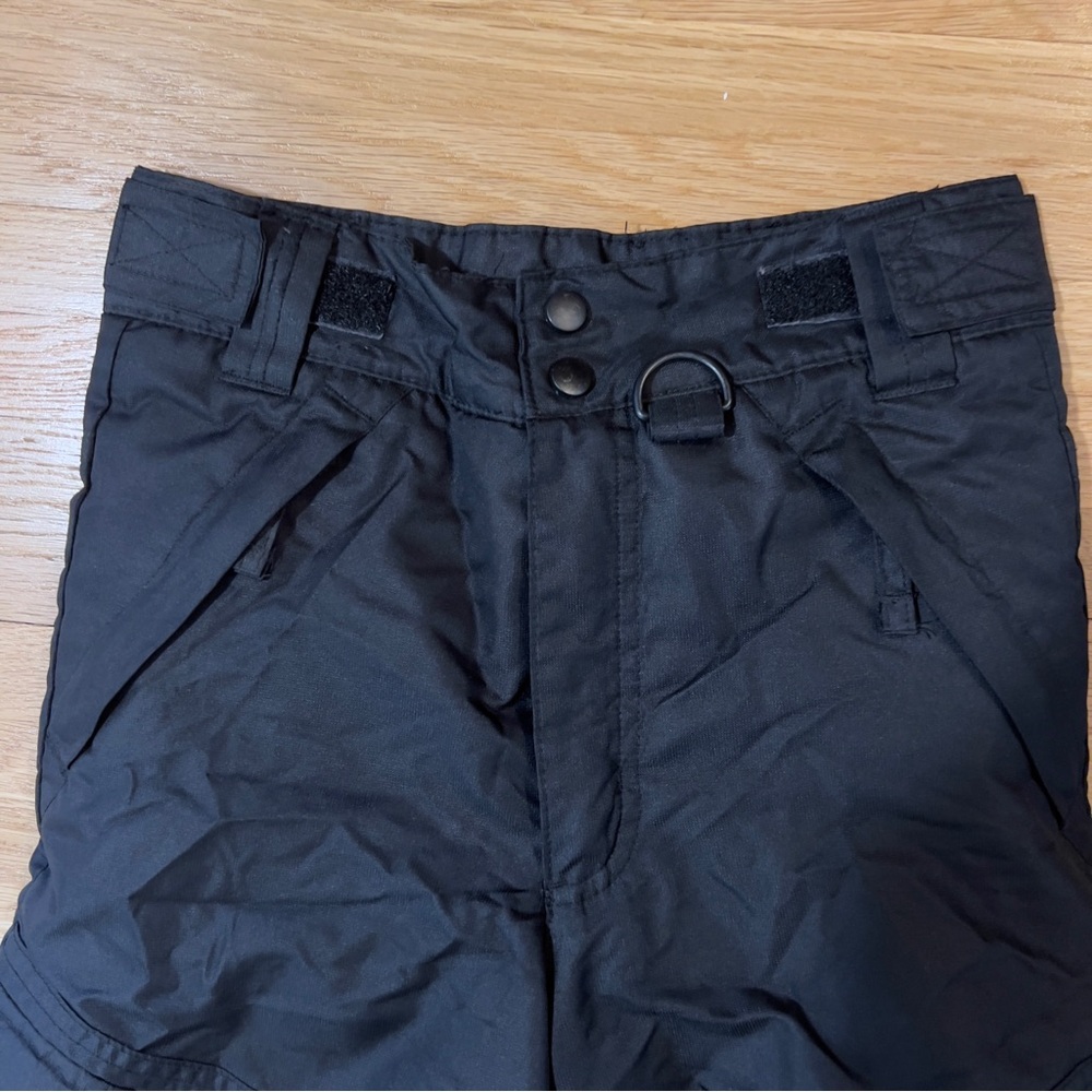 Kids Snow Pants, Youth Size Medium(8), Black, Winter, Adjustable Waist, Pockets